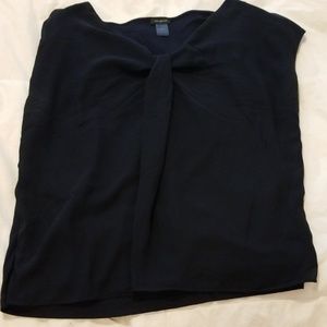 Ann Taylor Navy Short Sleeve Blouse